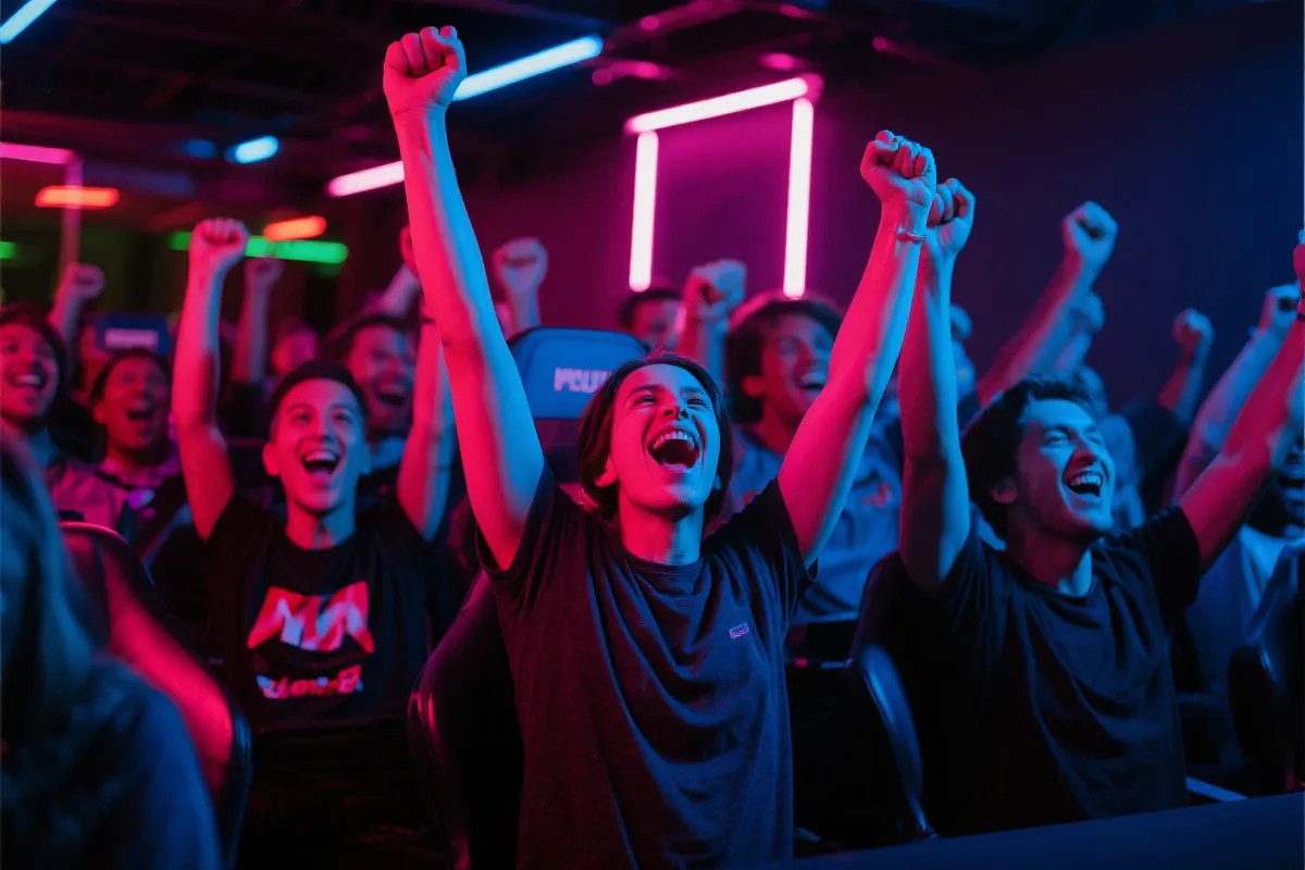 观众欢呼的电竞现场